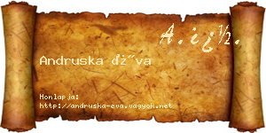 Andruska Éva névjegykártya