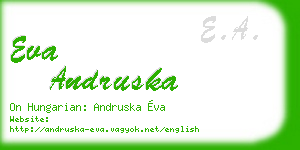 eva andruska business card